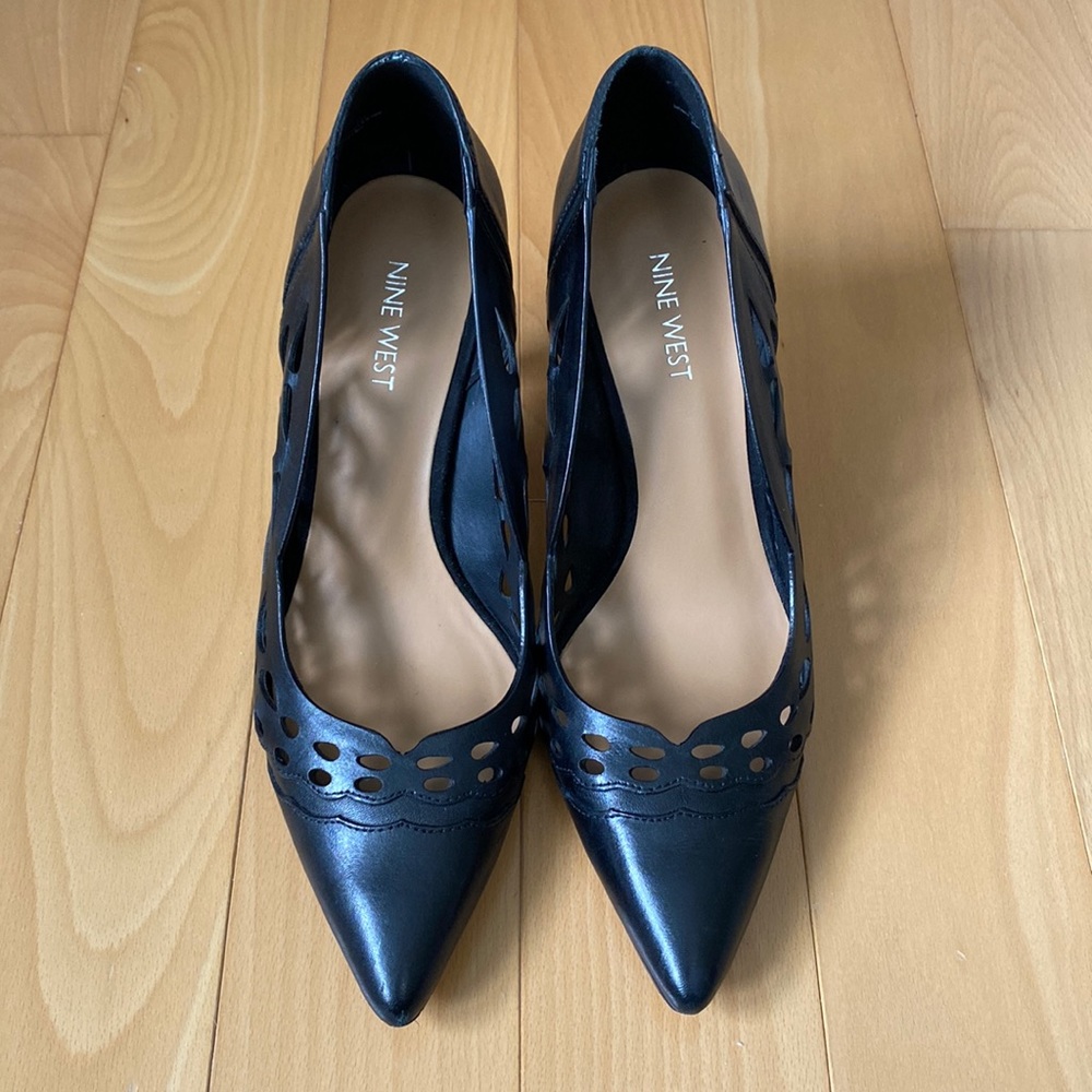 Nine West Black Leather Pumps
